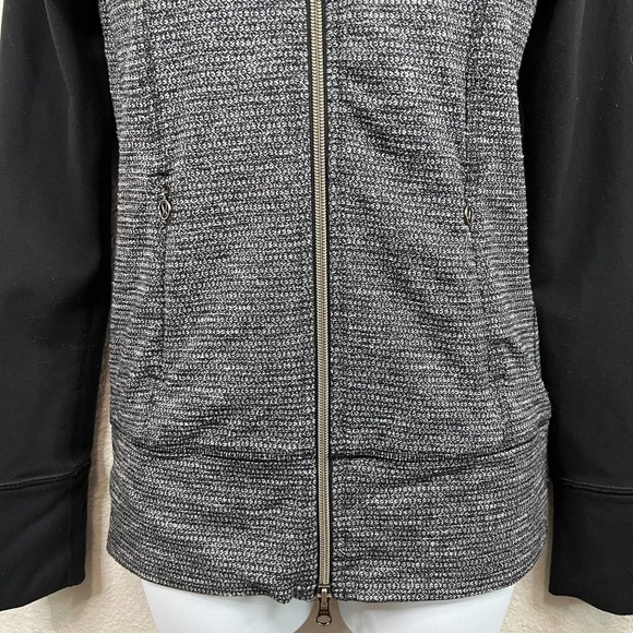 Lululemon Daily Yoga Jacket Women's 2 Coco Pique Black Full Double Zip Stretch - Picture 4 of 7